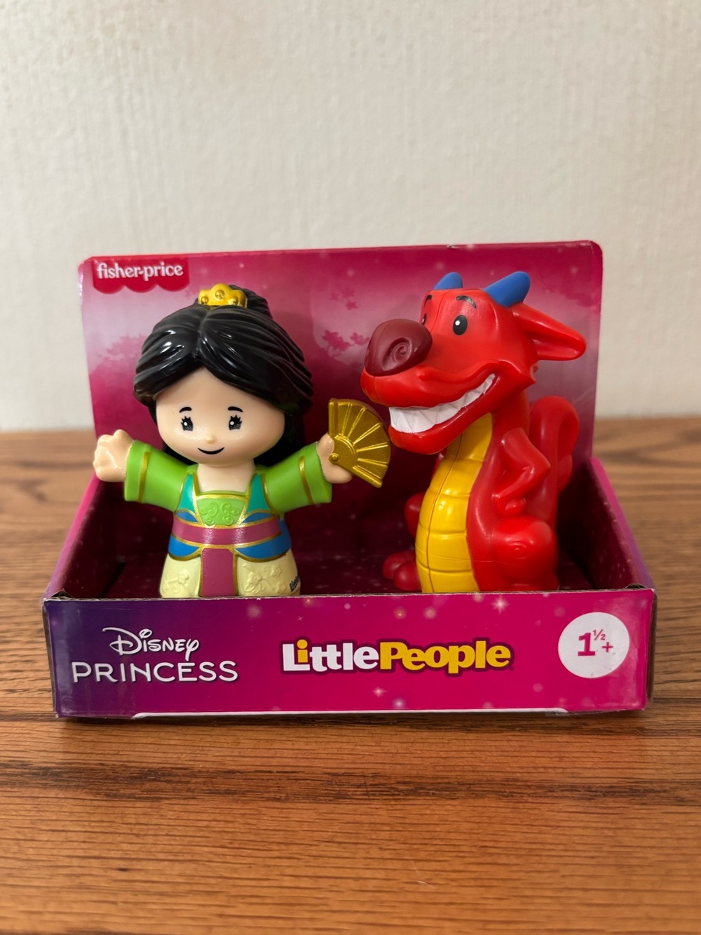 Fisher Price Little People Disney Princess Mulan and Mushu Dragon Figure Set NEW